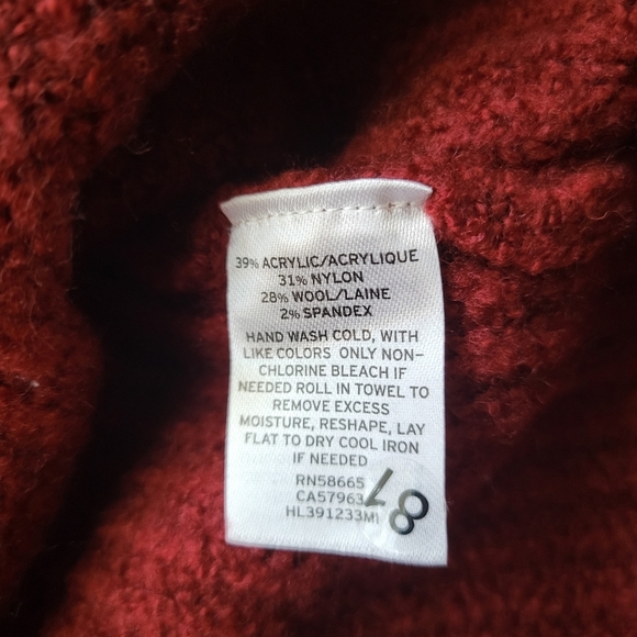 CHELSEA 28 NWOT Rib Funnel Neck Women's Red Sweater Size XXS - Picture 6 of 6
